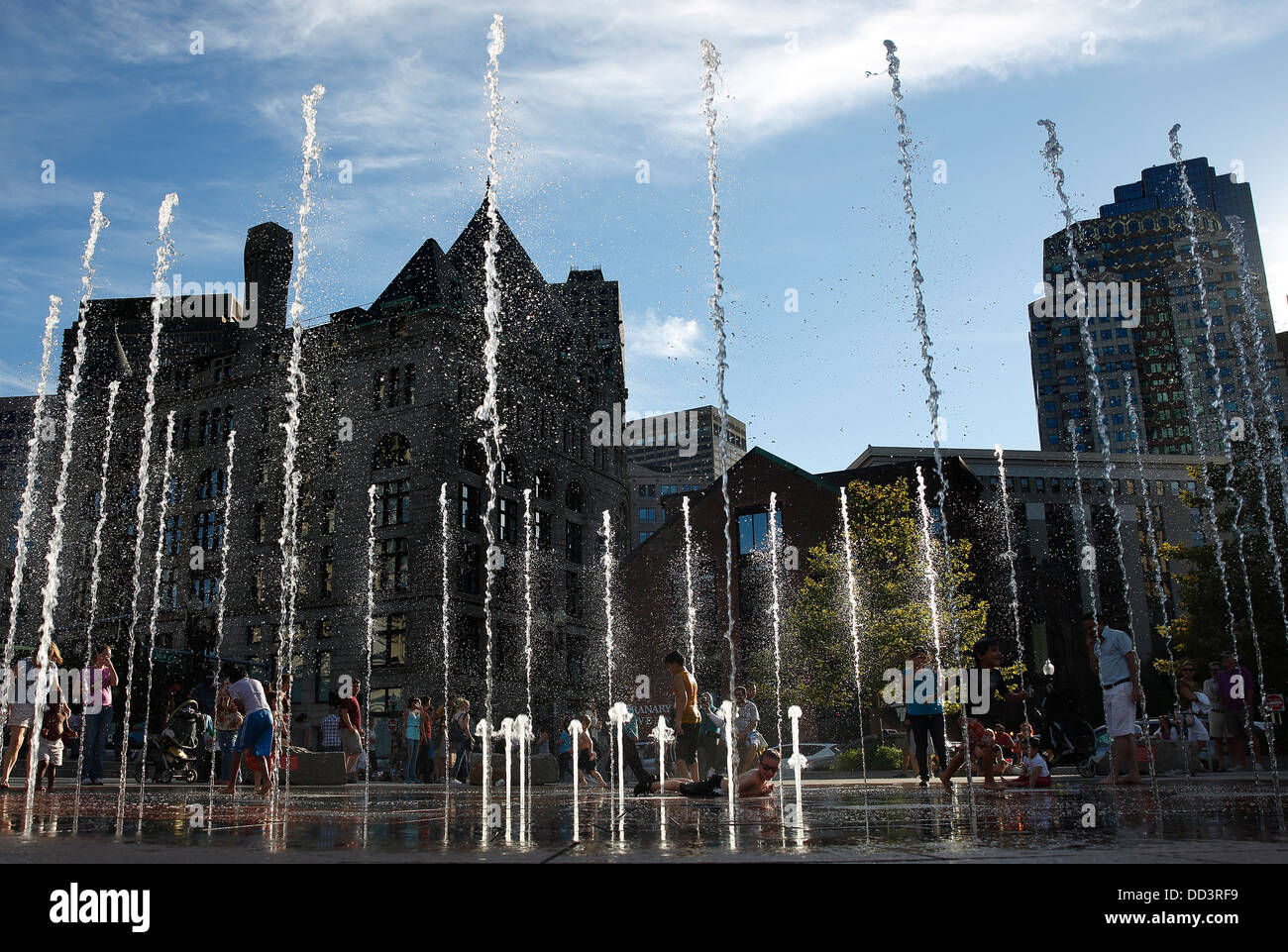 La fontana della Greenway di Boston, Massachusetts Foto Stock