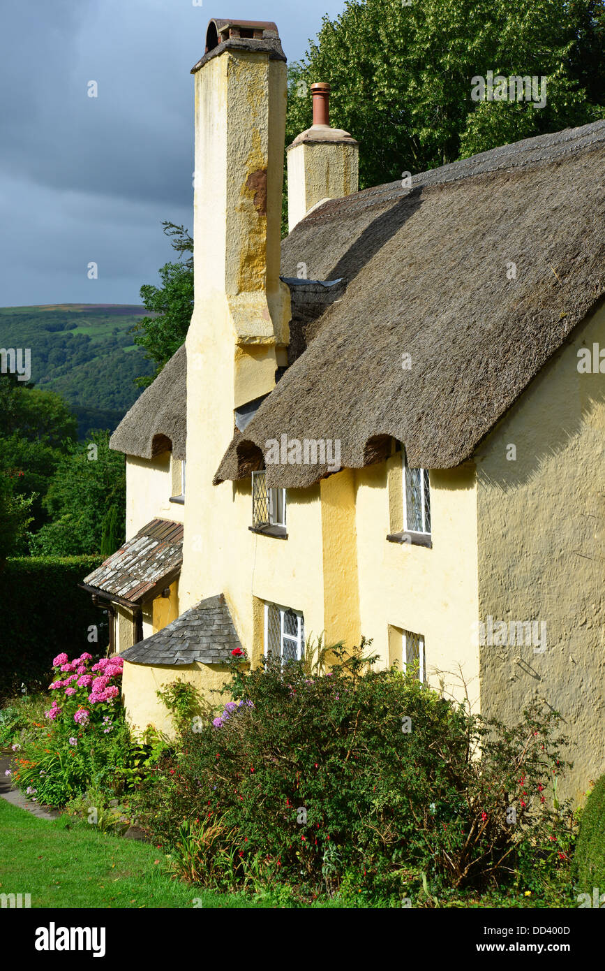 Cottage di prua, Selworthy, Somerset, Inghilterra, Regno Unito Foto Stock