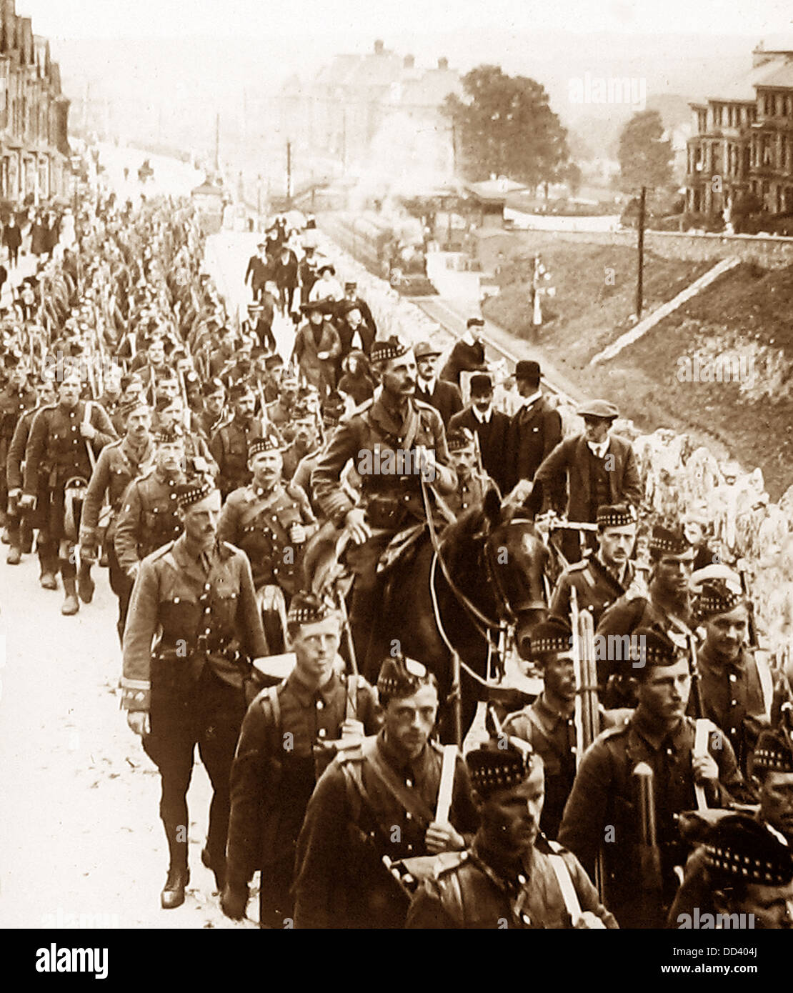Il colonnello Gordon VC e The Gordon Highlanders durante il WW1 Foto Stock