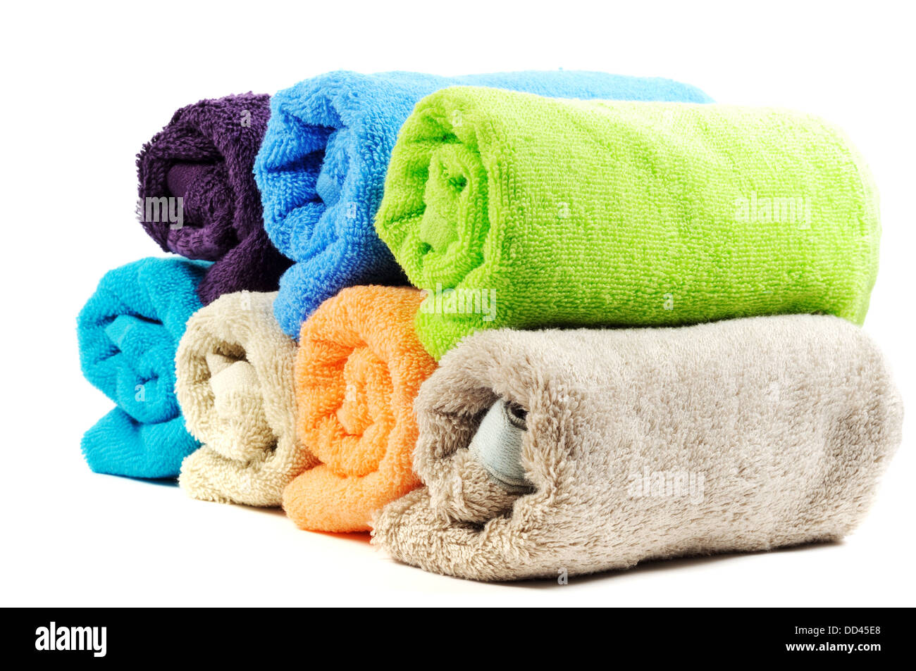 Puro cotone asciugamani Foto Stock