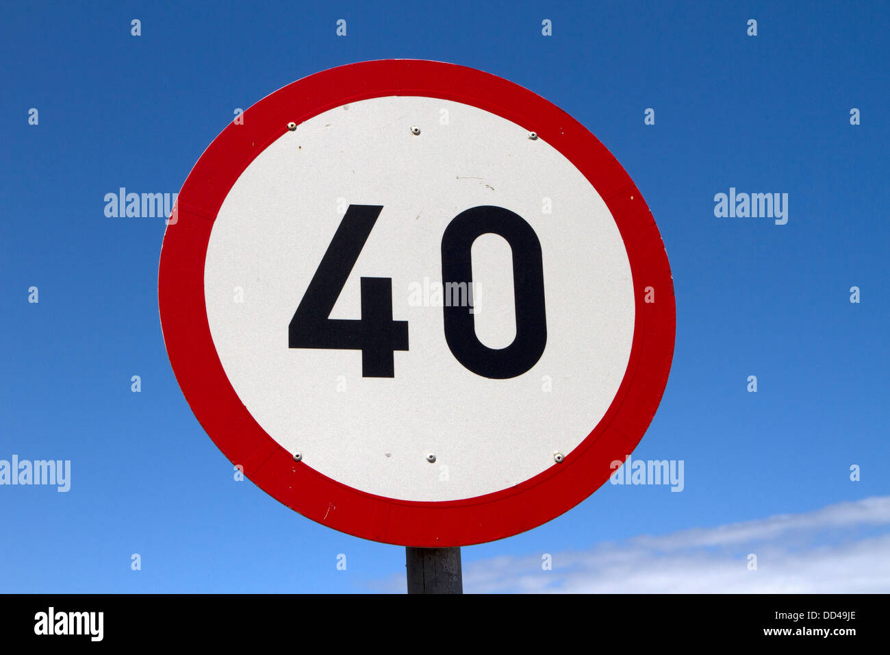 Segnale di limite di velocità in Sud Africa. Foto Stock