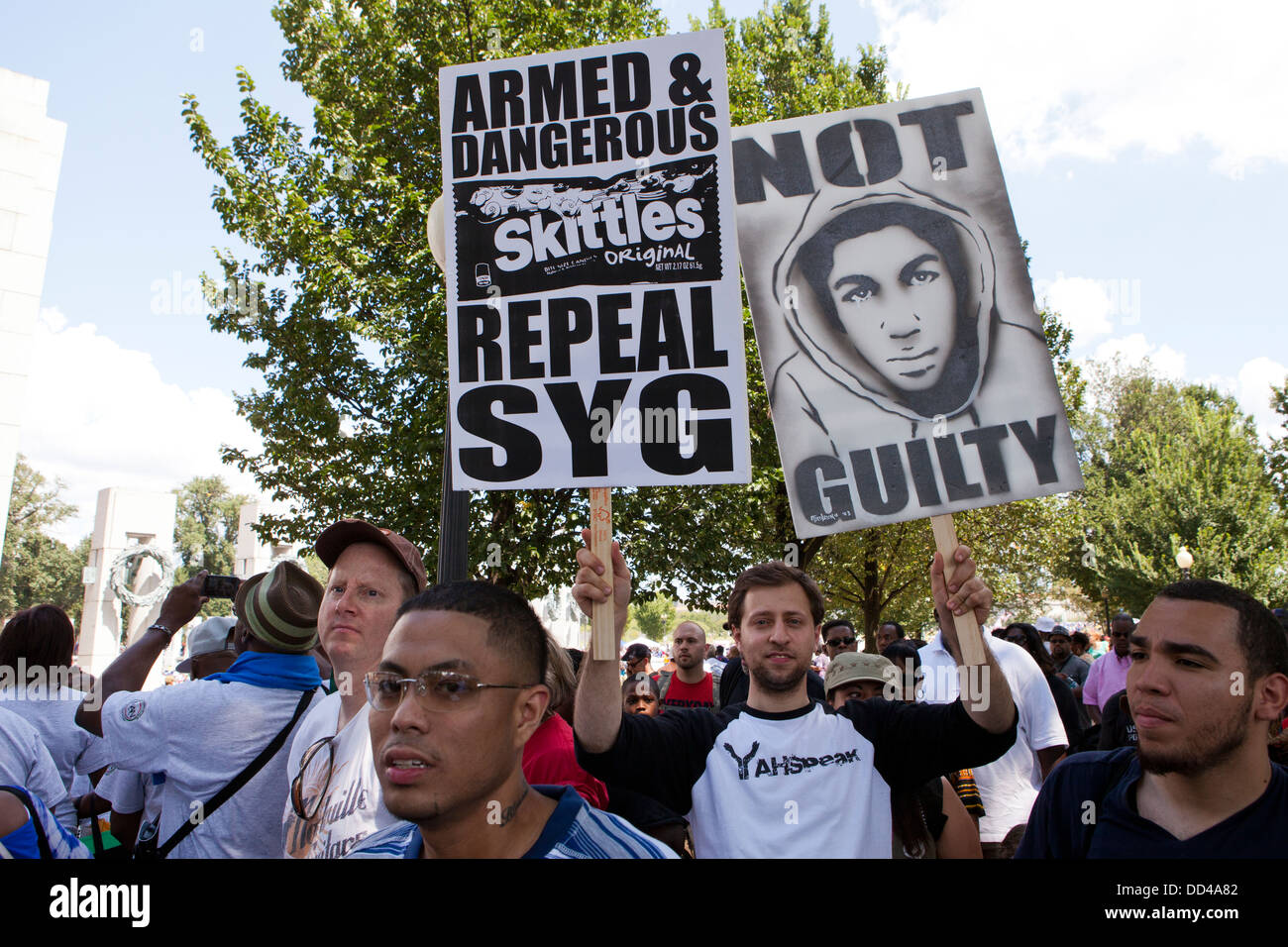 Travon Martin sostenitore a pari diritti rally Foto Stock