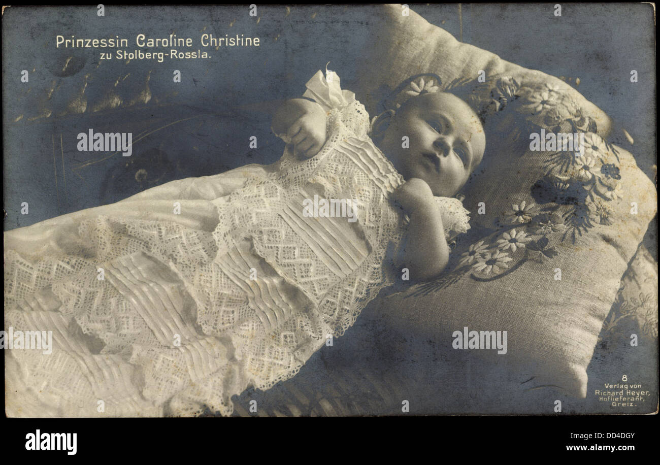 Ak Prinzessin Caroline Christine zu Stolberg Rossla, Tochter von Ida von Reuss; Foto Stock