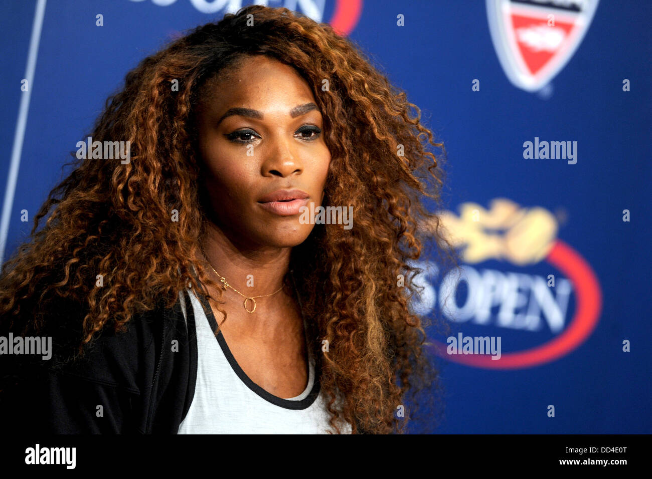 Serena Williams nel corso di una conferenza stampa presso l'USTA Billie Jean King National Tennis Center il sabato 24 agosto, 2013 Foto Stock