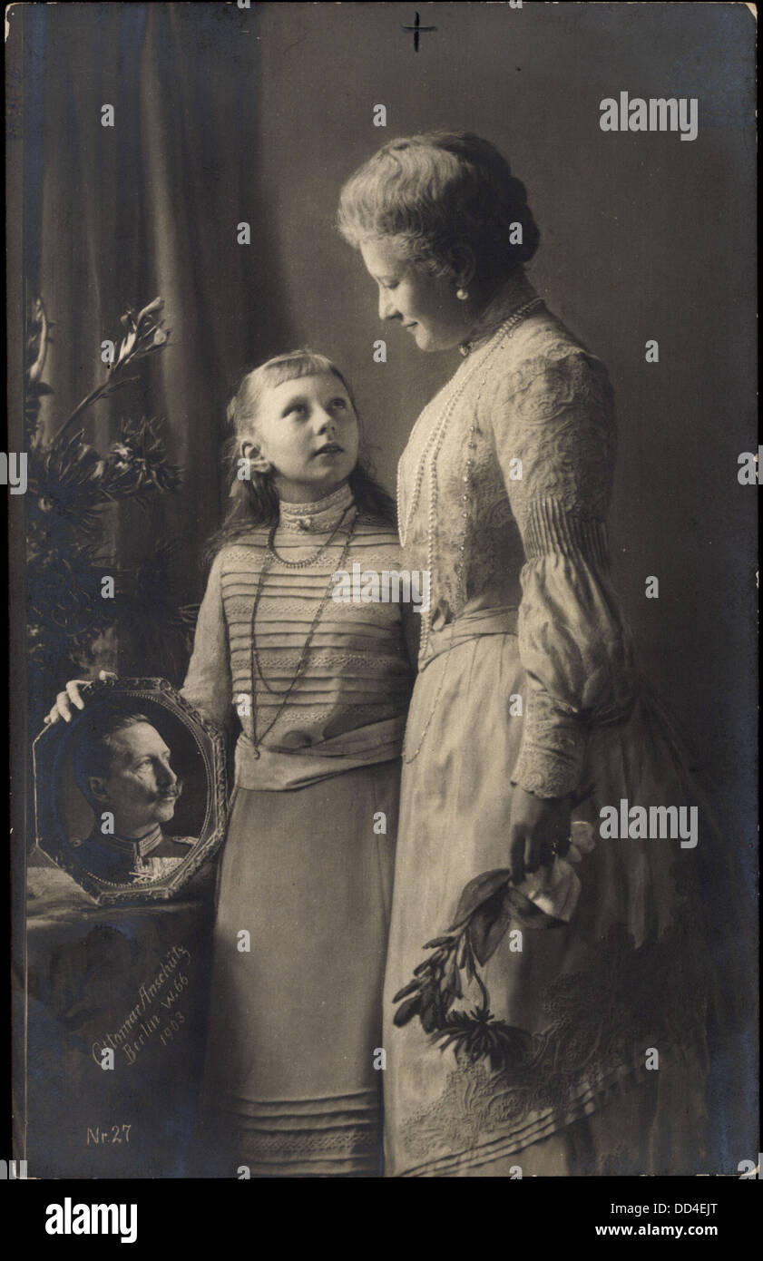 Ak Kaiserin Auguste Viktoria, Viktoria Luise, il Kaiser Guglielmo II ritratto; Foto Stock