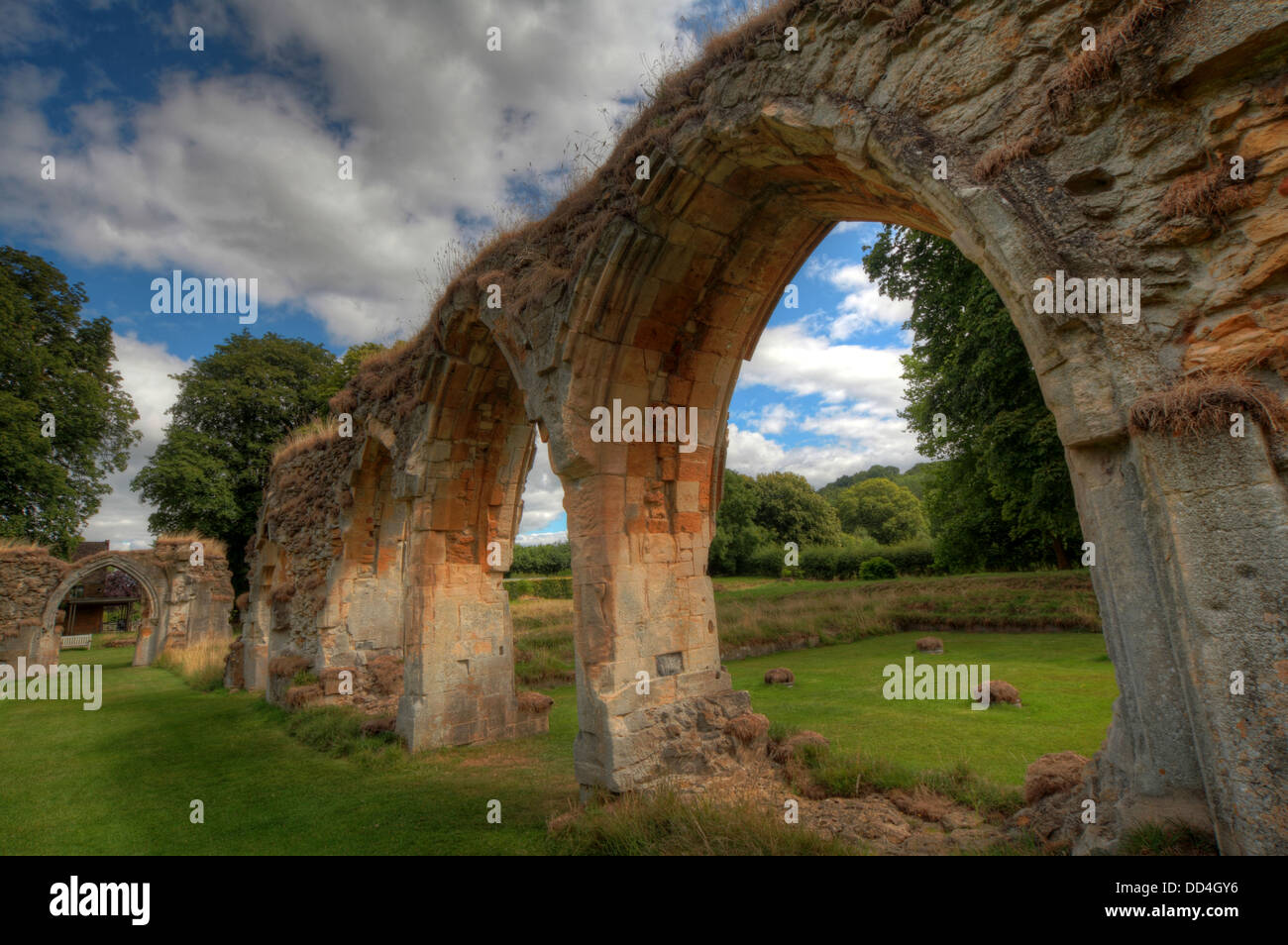 Hailes Abbazia cistercense, Cheltenham, Gloucestershire, Inghilterra, GL54 5PB Foto Stock