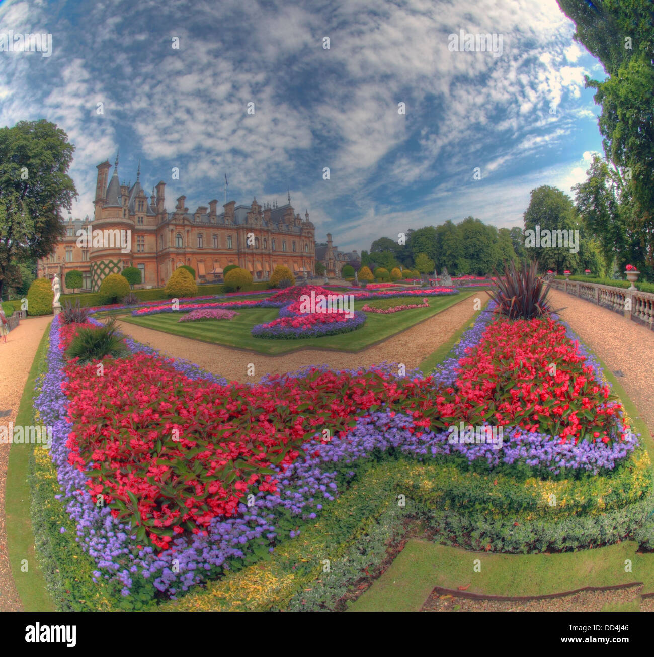 Panorama da Waddesdon Manor, Buckinghamshire, Inghilterra Foto Stock