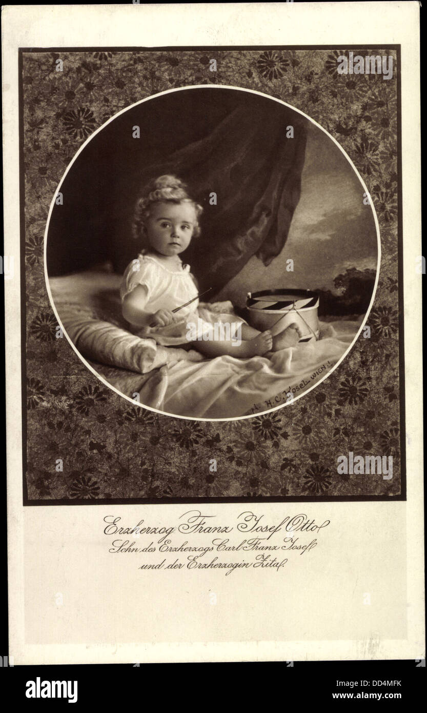 Passepartout Ak Erzherzog Franz Josef Otto, Sohn Carl Franz Josefs u. Zita; Foto Stock
