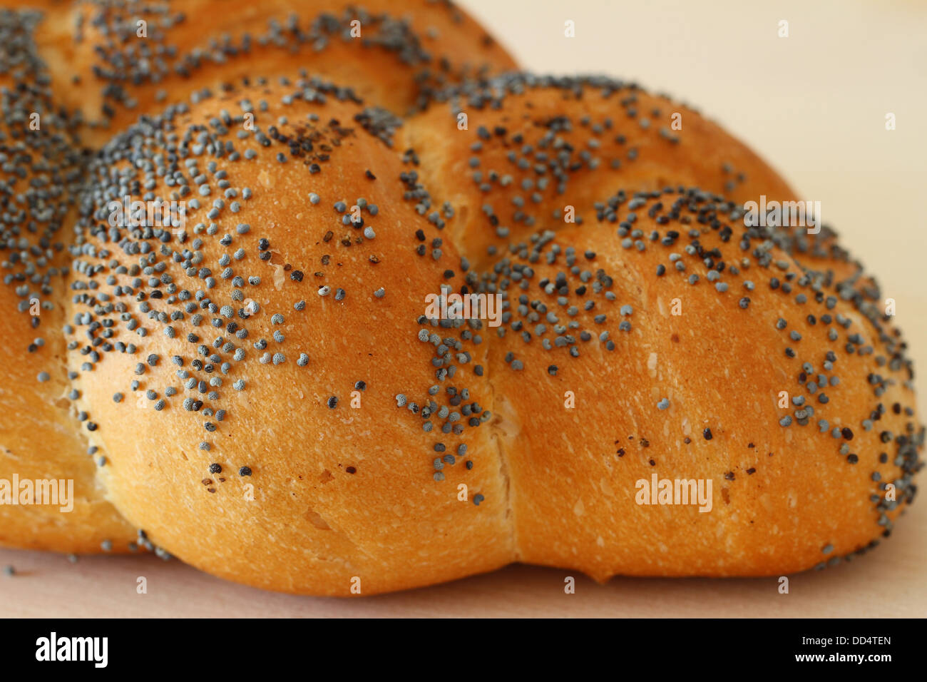 Challah pane con semi di papavero, close up Foto Stock