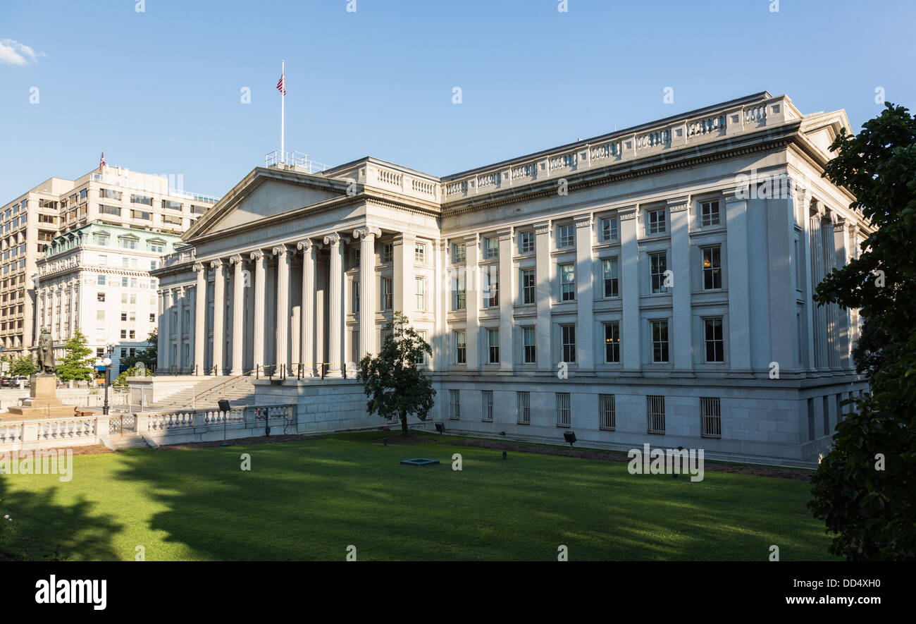 Edificio del tesoro a Washington DC, Stati Uniti d'America Foto Stock