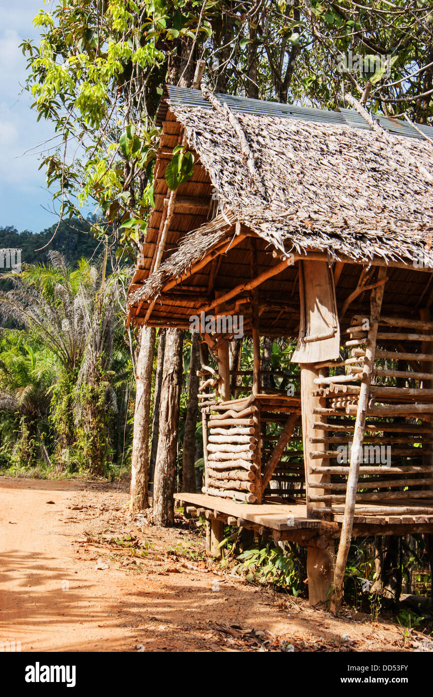 Vecchia casa in legno nei tropichi Foto Stock