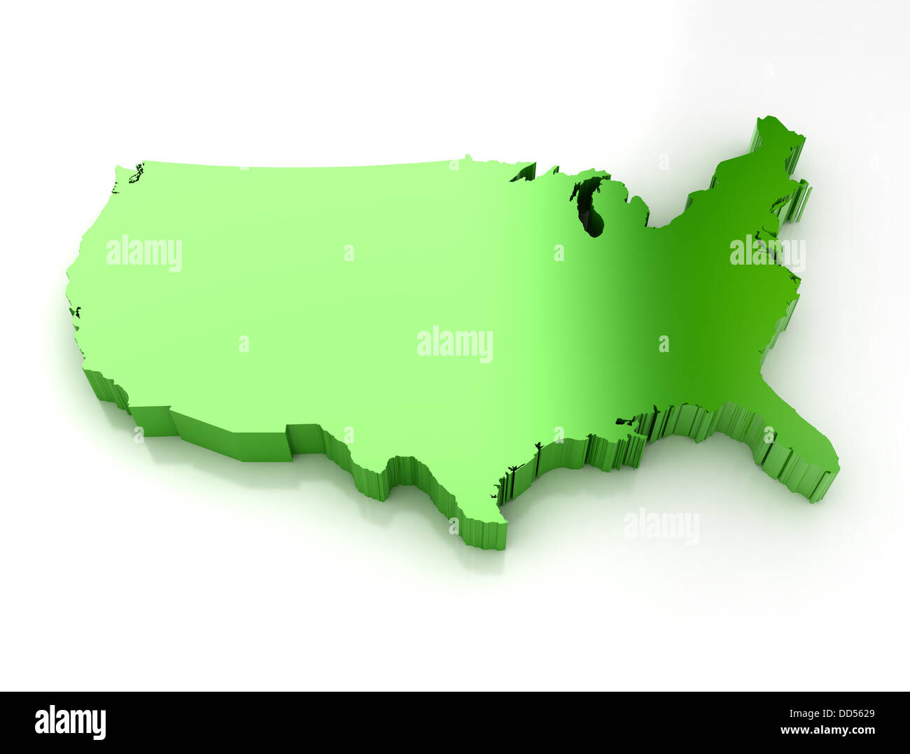Metallo verde mappa di Stati Uniti d'America Foto Stock