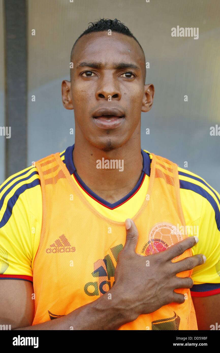 Luis Perea (COL), 14 agosto 2013 - Calcio : internazionale amichevole tra la Colombia e la Serbia, al Mini Estadi, Barcellona, Spagna, 14 agosto 2013. (Foto di AFLO) Foto Stock