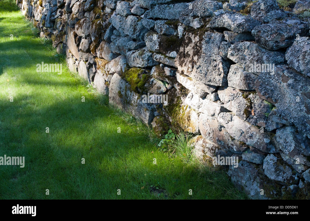 vecchio muro di pietra Foto Stock