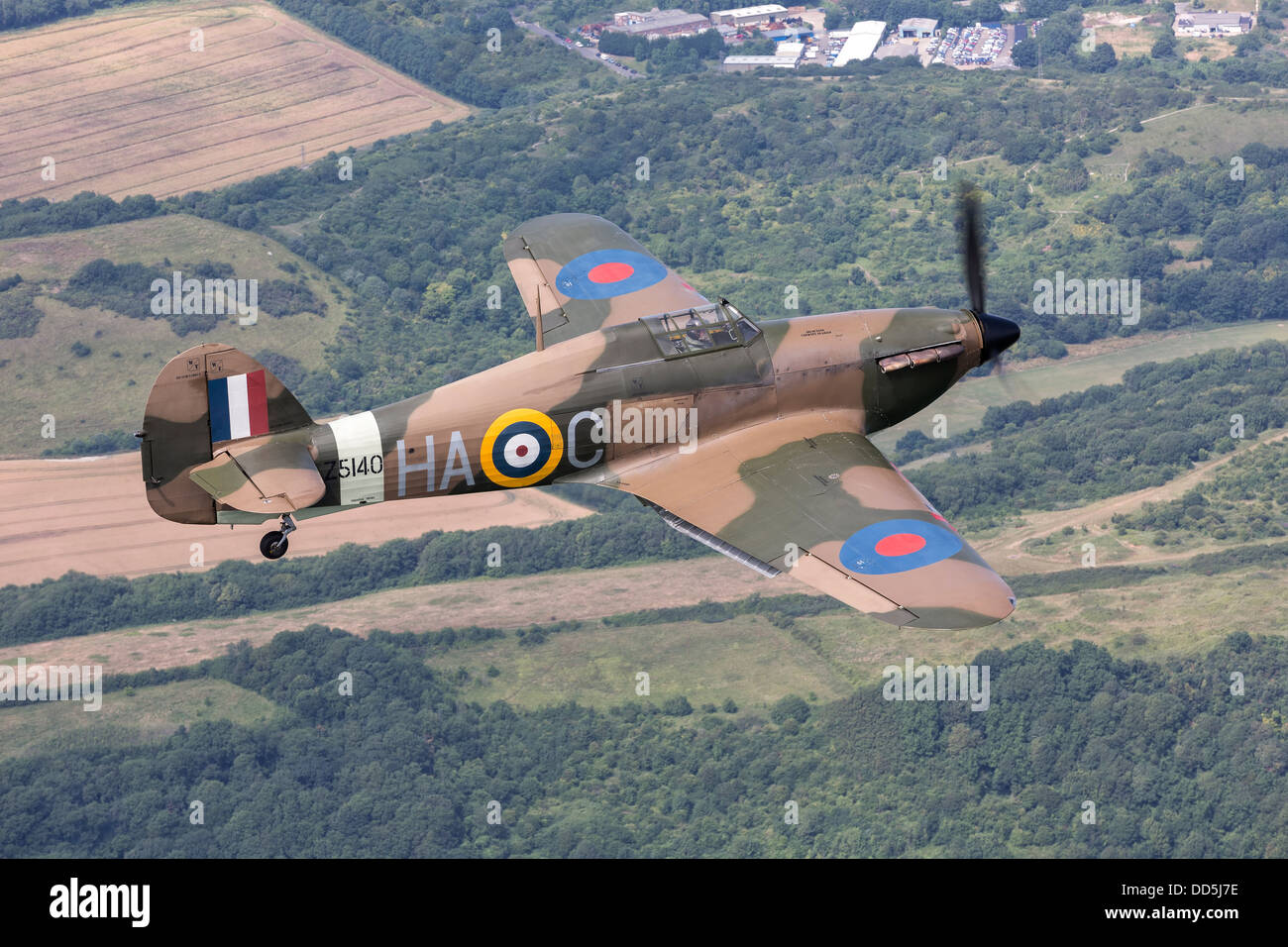 Hawker Hurricane classic guerra mondiale due RAF fighter - aria-aria airborne sortie Foto Stock