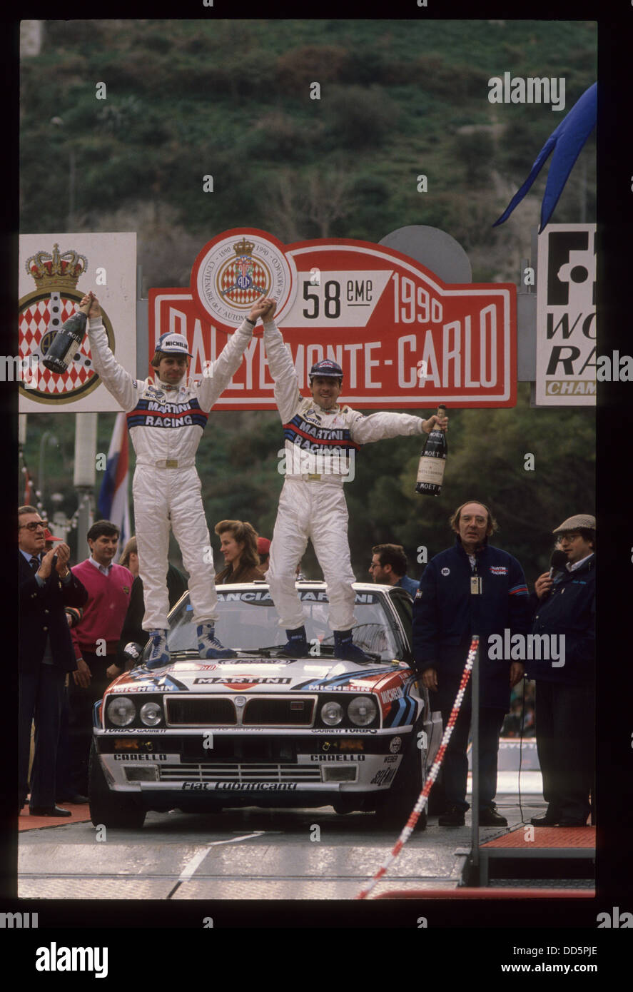 LANCIA DELTA integrale sul 1990 RALLY DI MONTE CARLO Foto Stock