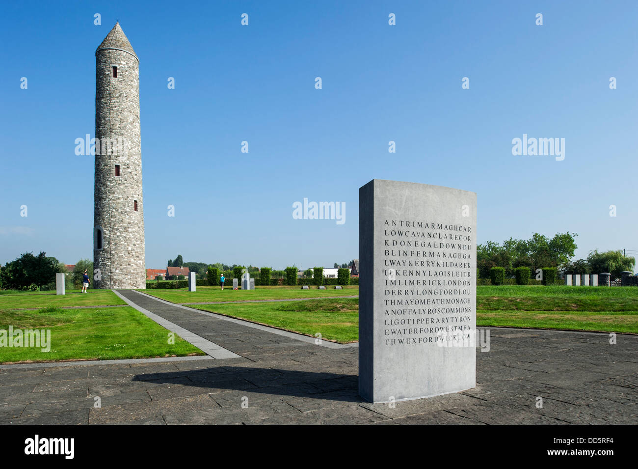 Il WW1 Irish Parco della Pace / pace irlandese Tower, la prima guerra mondiale un monumento di Mesen / Messines, Fiandre Occidentali, Belgio Foto Stock