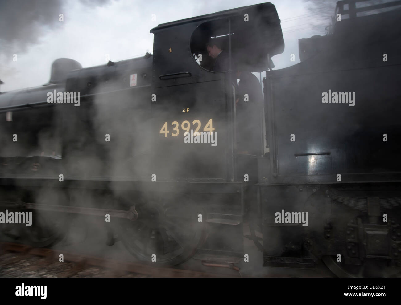 Il vapore loco sul keighley Worth Valley Railway Foto Stock