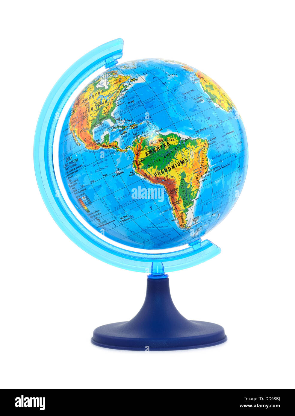 Globo isolato su sfondo bianco Foto Stock