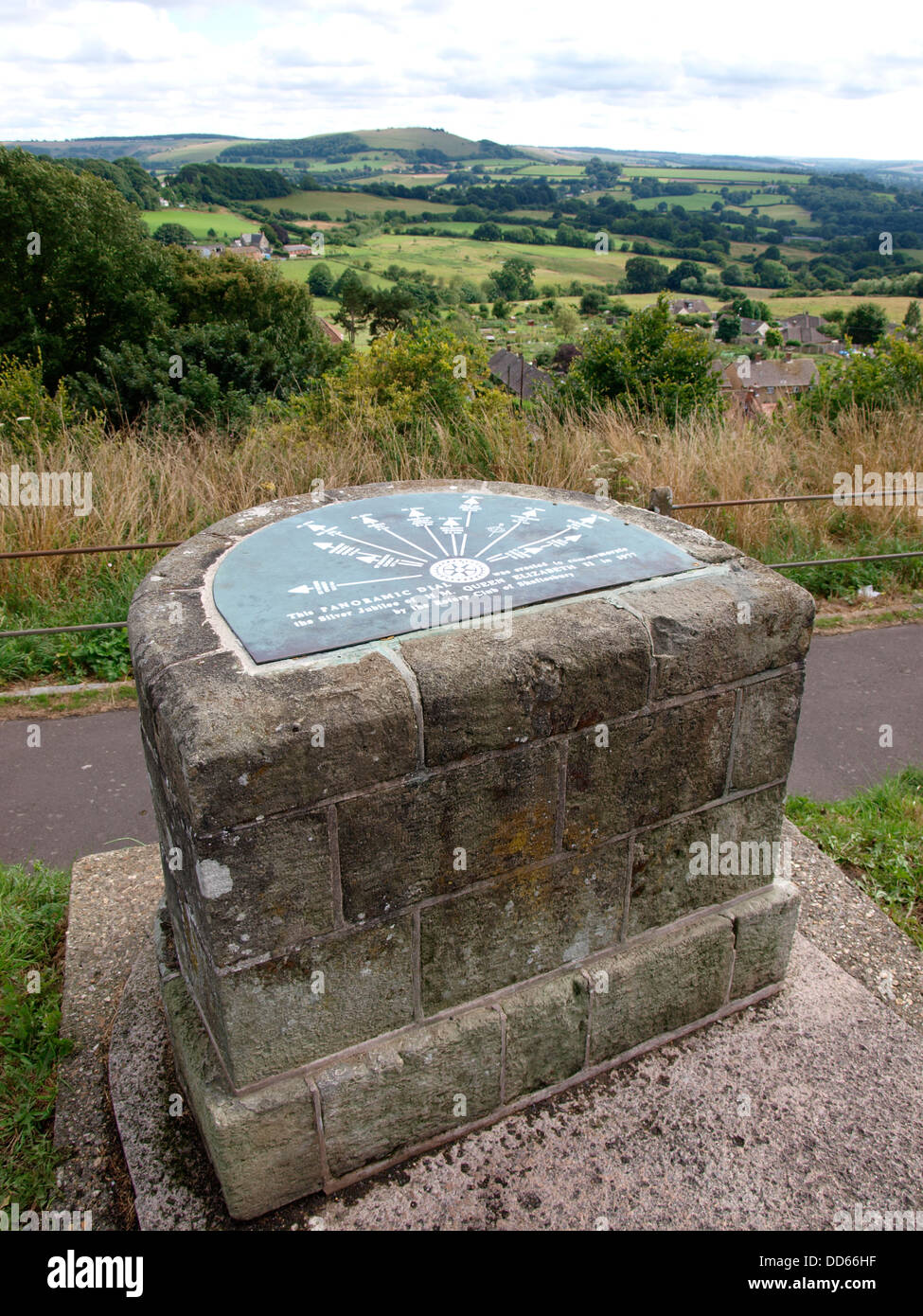 Comporre panoramica, Parco a piedi Viewpoint, Shaftesbury, Dorset, Regno Unito 2013 Foto Stock