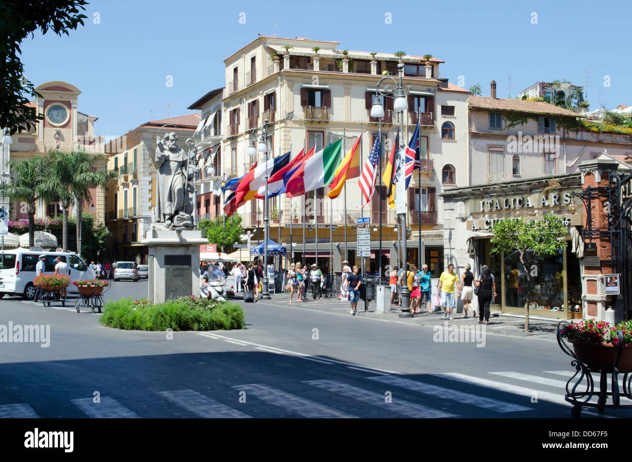 La Piazza Torquato Tasso di Sorrento, Italia Foto Stock