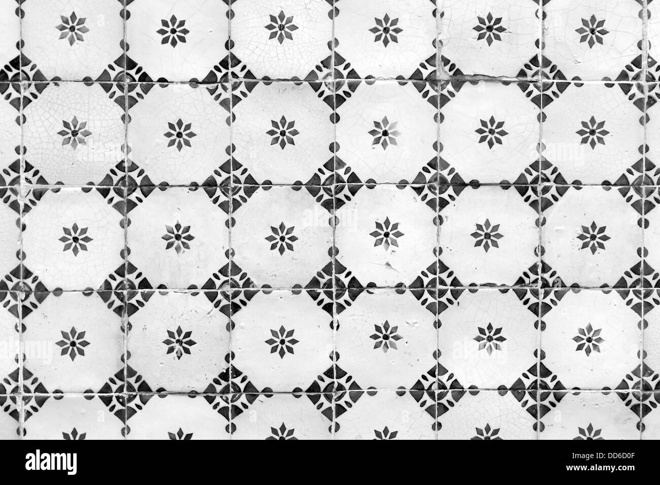 Dipinto a mano portoghese piastrella di ceramica, Lisbona, Portogallo, Europa Foto Stock