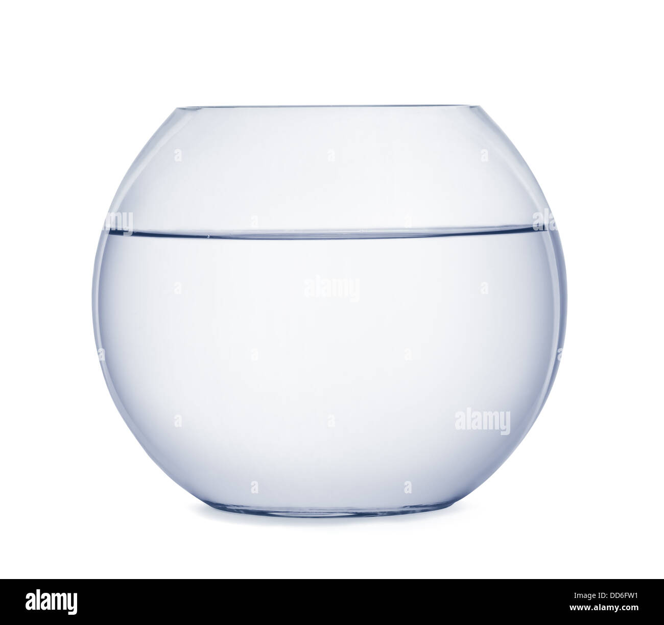 Svuotare la coppa di pesce isolato su bianco Foto Stock