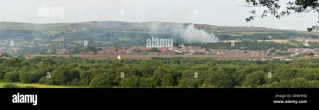 Panorama di Horwich loco lavora vicino a Bolton. Motori ferroviarie e il materiale rotabile sono state fatte e riparato qui dal 1885 al 1983. Foto Stock