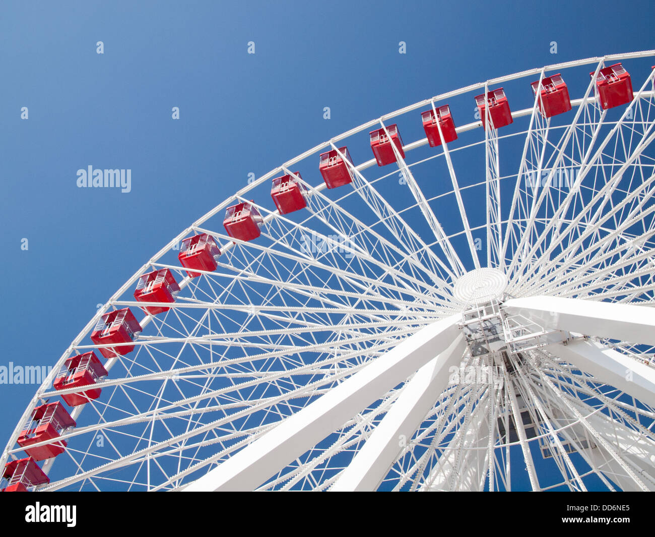 La fantastica ruota panoramica Ferris a Navy Pier di Chicago, Illinois. Foto Stock