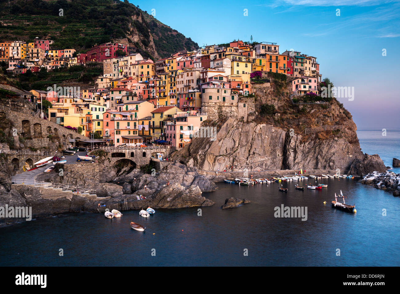 Manarola, Cinque Terre Liguria, Italia Foto Stock