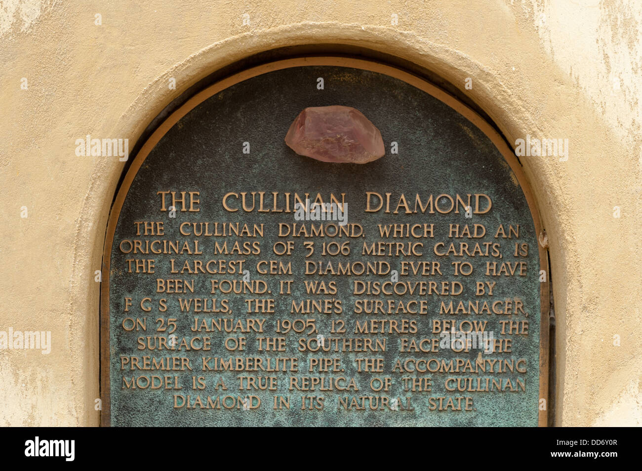 Replica di Cullinan Diamond, Cullinan Diamond Mine, Cullinan, vicino a Pretoria, Sud Africa Foto Stock