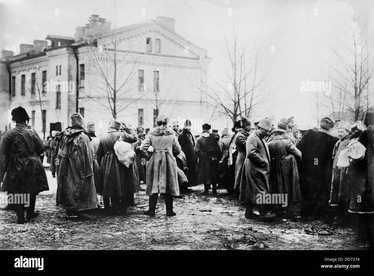 Guerra mondiale 1. Il russo prigionieri catturati nella seconda battaglia di Mazuruan laghi, Feb. 7-22, 1915. Il tedesco le speranze della Russia al di fuori del Foto Stock