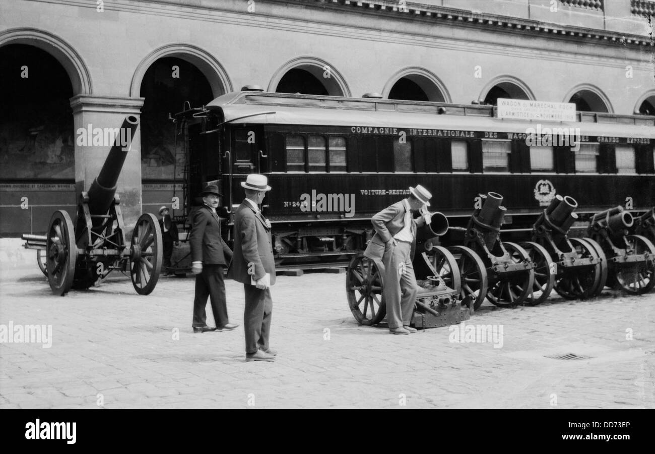 Ferrovia francese auto in cui armistizio terminando WW1 è stato firmato il 9 novembre 11, 1918. La foto mostra la vettura sul display nella cour des Foto Stock