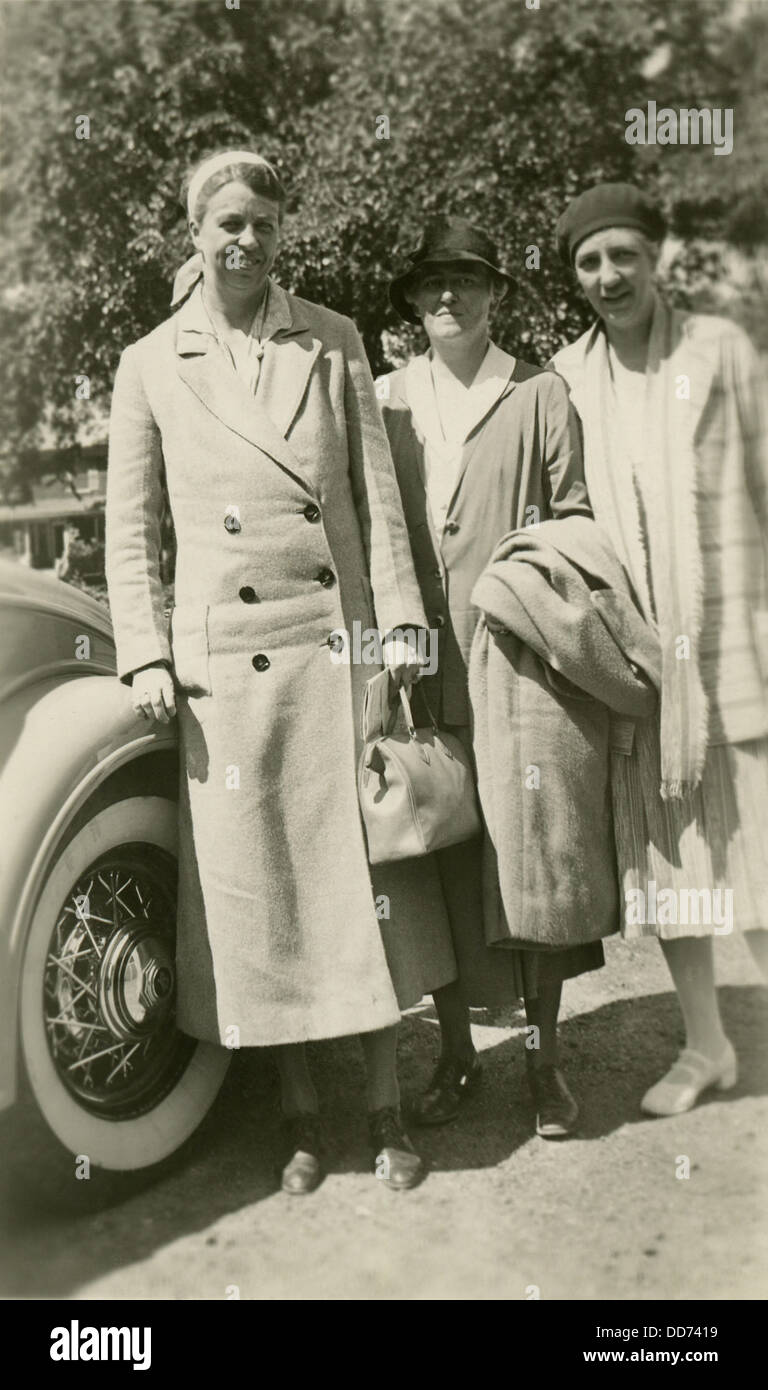 Eleanor Roosevelt con Nancy Cook e Marion Dickerman. Richmond, VA. Giugno 23,1933. Essi sono stati in viaggio per il Roosevelt estate Foto Stock