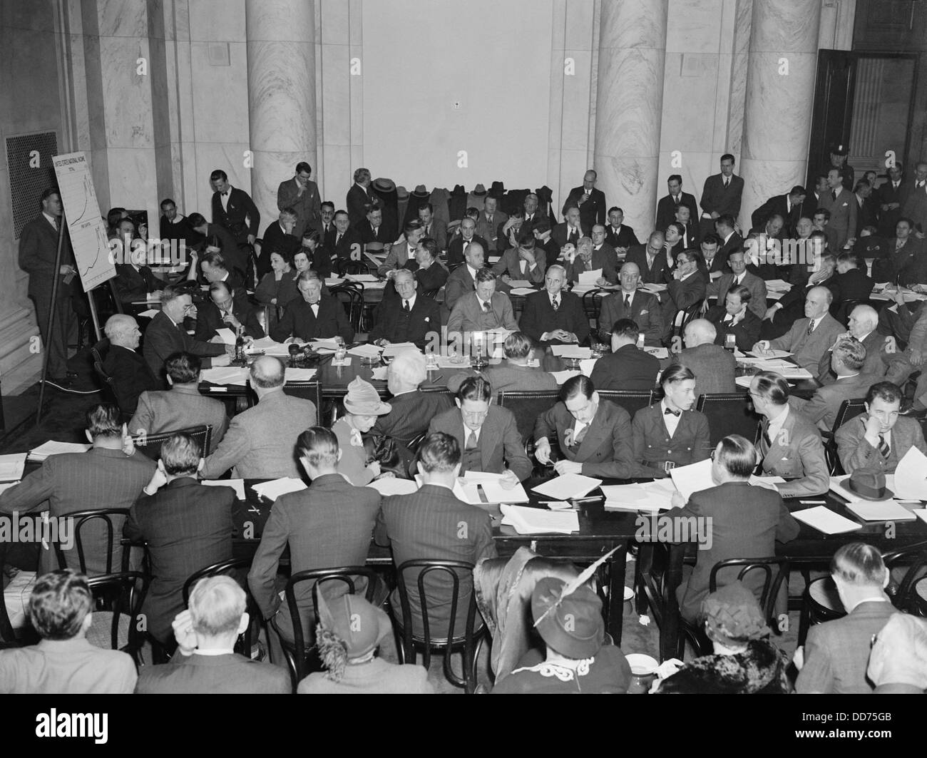 Comitato di monopolio apre le audizioni, dic1, 1938. Denominato ufficialmente, temporanee nazionali Comitato economico è stato caricato da FDR Foto Stock