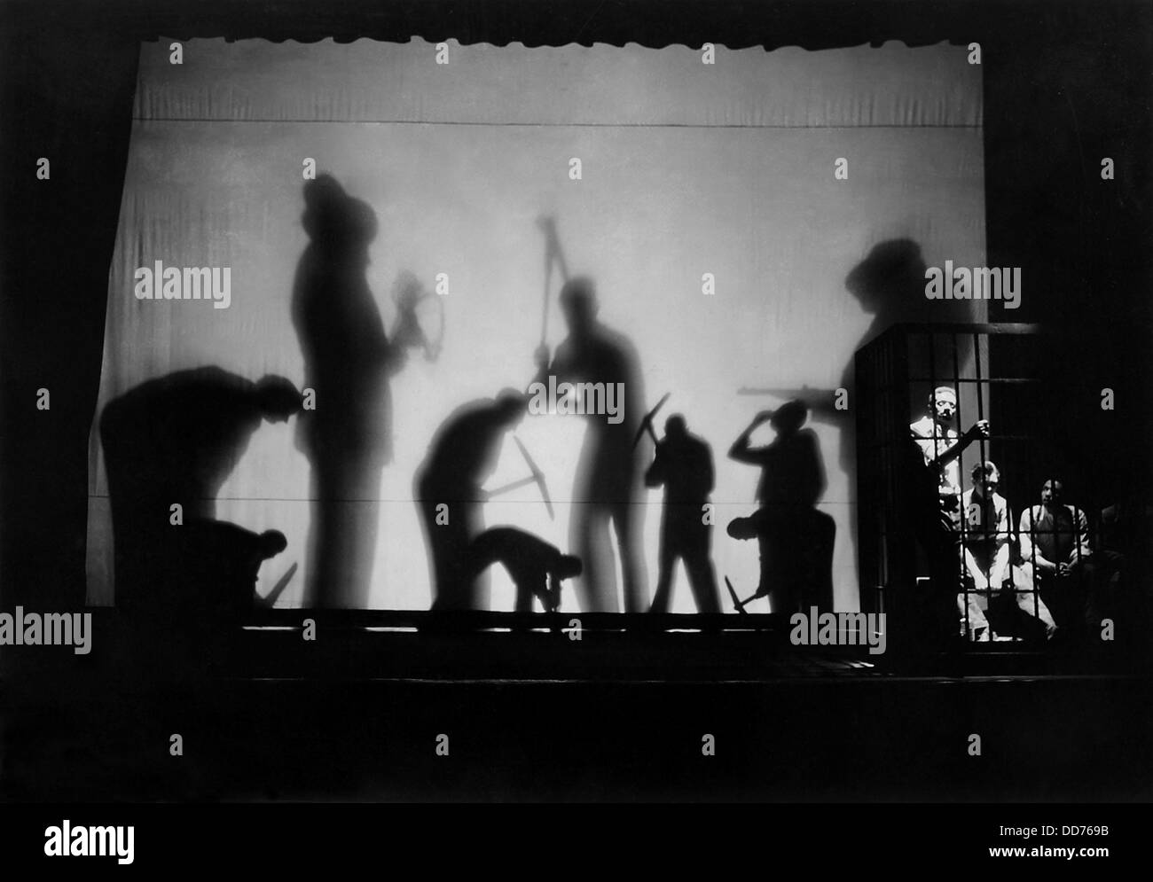 WPA Teatro federale il progetto "AAA arato sotto", 1935. Il gioco era un "vivere quotidiano", una scenografica presentazione di fatto Foto Stock