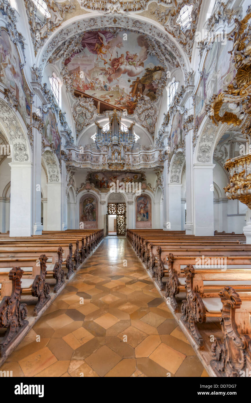 In Germania, in Baviera, Steingaden, Interno della chiesa parrocchiale di San Giovanni Foto Stock