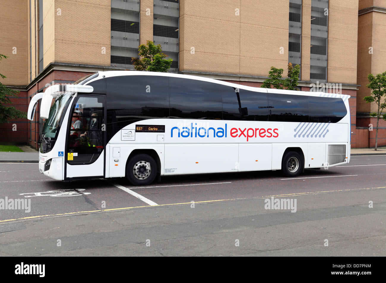 Un autobus National Express, Glasgow, Scozia, Regno Unito Foto Stock