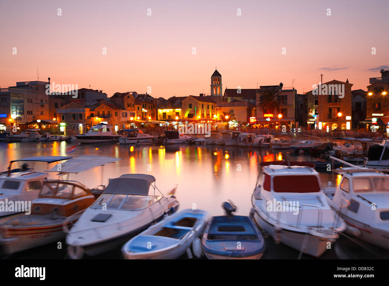 Vodice al tramonto, Croazia Foto Stock