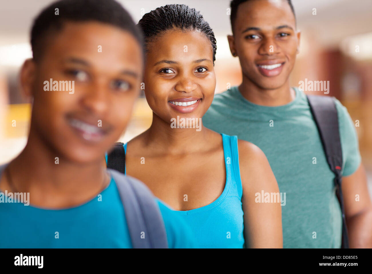 Gruppo di bella Afro American studenti universitari Foto Stock