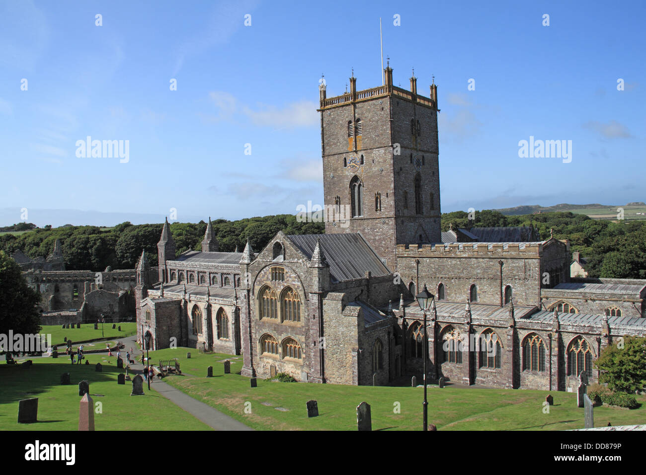 St David's Cathedral, St Davids, Pembrokeshire, Wales, Regno Unito, Gran Bretagna, Europa Foto Stock
