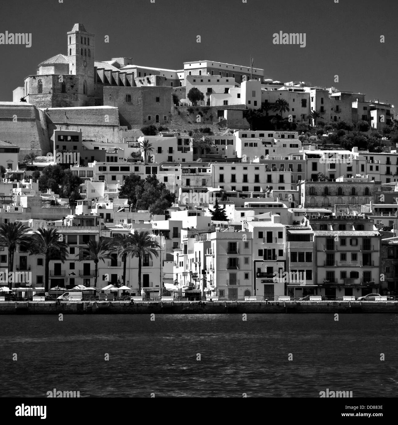 La città di Ibiza Isole Baleari Foto Stock