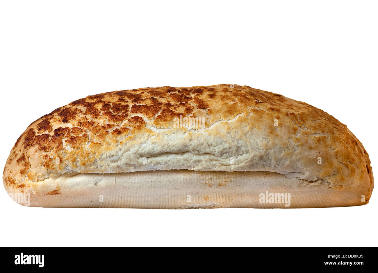 Filone di pane isolato su bianco Foto Stock