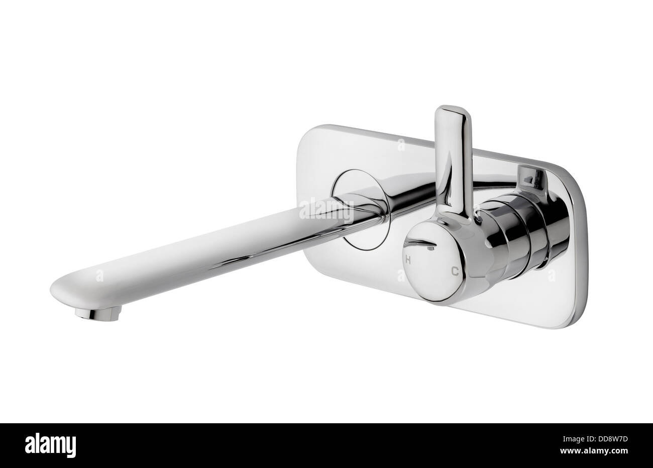 Design moderno di rubinetto cromato Foto Stock