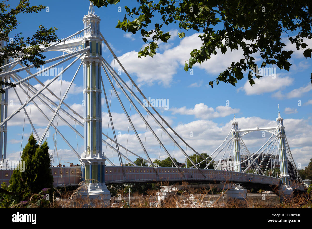 Albert ponte sul Fiume Tamigi a Battersea - London REGNO UNITO Foto Stock
