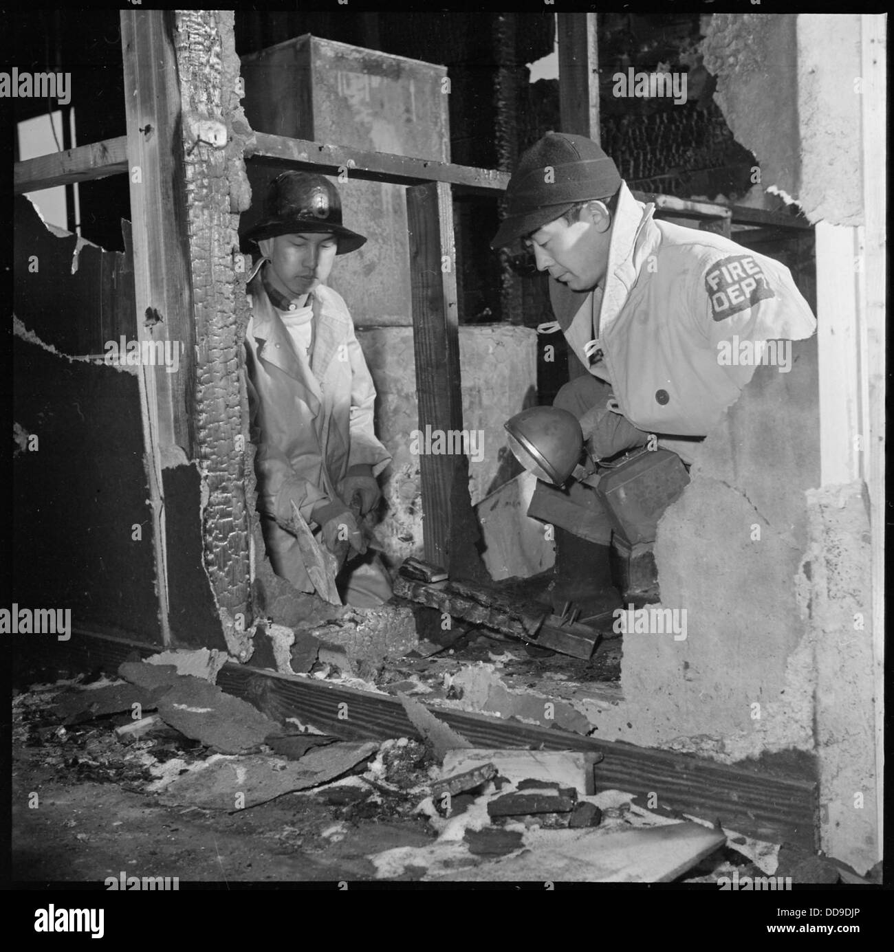 Il Heart Mountain Relocation Center nel Wyoming ospitò i giapponesi americani durante la seconda guerra mondiale. Furono utilizzate strutture temporanee di carta catrame per ospitare gli sfollati in questo campo di internamento. Foto Stock