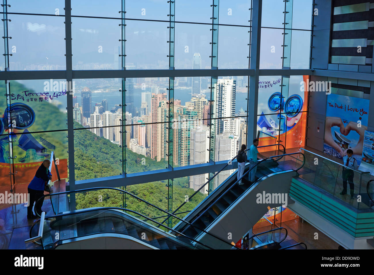 Cina, Hong Kong, cityscape da Victoria Peak Foto Stock