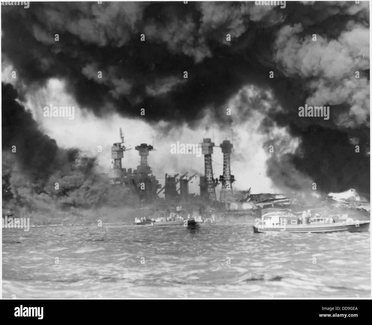 L'attacco giapponese a Pearl Harbor, Hawaii, avvenne il 7 dicembre 1941. Fu uno sciopero militare a sorpresa che portò gli Stati Uniti ad entrare nella seconda guerra mondiale Foto Stock