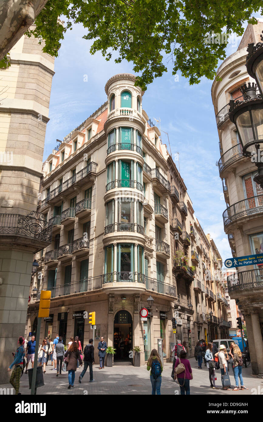Tradizionale albergo spagnolo in La Rambla Barcelona Foto Stock