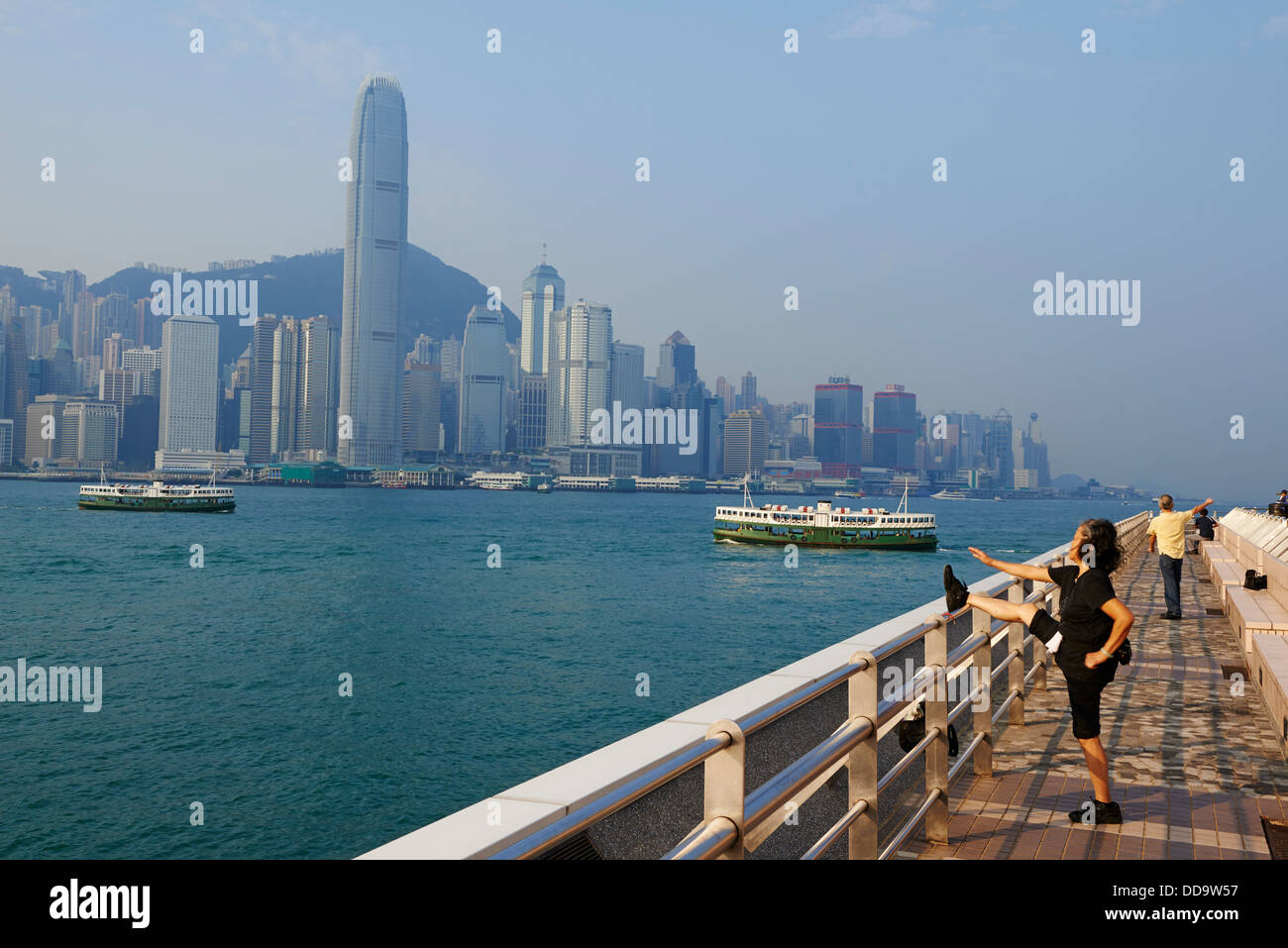 Cina, Hong Kong, centrale da Kowloon, ginnastica mattutina Foto Stock